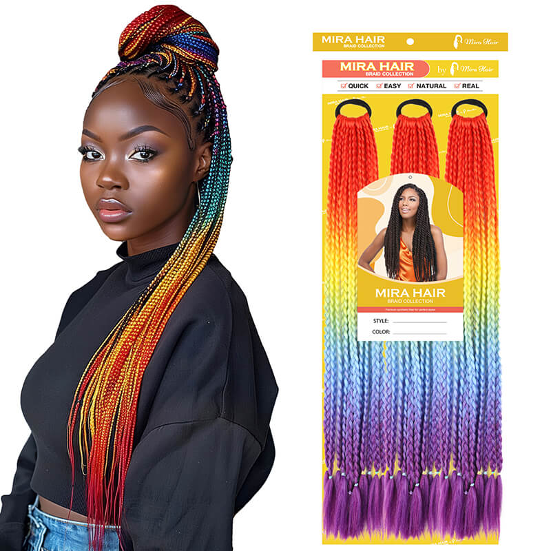 Rainbow Omber Ponytail